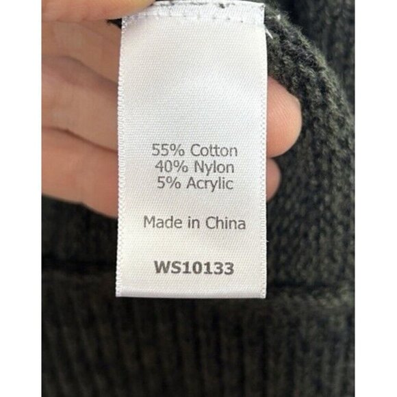 Market & Spruce Deb Cotton Blend Zipper Detail Sweater Green Size Small - Picture 3 of 10